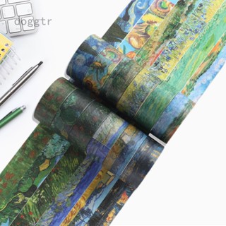 สติกเกอร์เทปกระดาษ ลาย Van Gogh series สําหรับตกแต่งสมุด DIY 2023