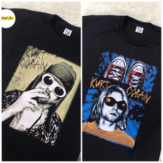 เสื้อยืดผ้าฝ้ายพิมพ์ลายขายดี เสื้อวง Kurt cobain พิมพ์หน้า หลัง