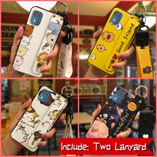 Durable Shockproof Phone Case For Nokia C02/TA-1522 Fashion Design Cute Waterproof Lanyard protective Cartoon Kickstand