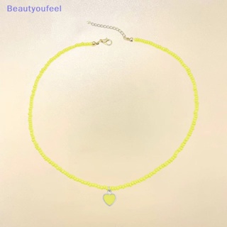 [Beautyoufeel] สร้อยคอโชคเกอร์ ลูกปัด หลากสี แฮนด์เมด จี้รูปหัวใจ เครื่องประดับแฟชั่น สไตล์โบโฮ สําหรับผู้หญิง