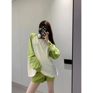 736U Chrome Hearts 2023 spring and summer new avocado printed color matching long sleeve T-shirt womens decorative logo design fashion all-match loose