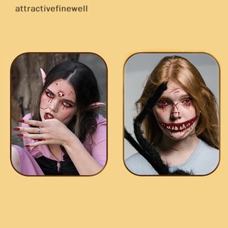 [attractivefinewell] สติกเกอร์รอยสัก รูปกะโหลกเลือด รอยแผลเป็นจําลอง สําหรับตกแต่งปาร์ตี้ฮาโลวีน Diy