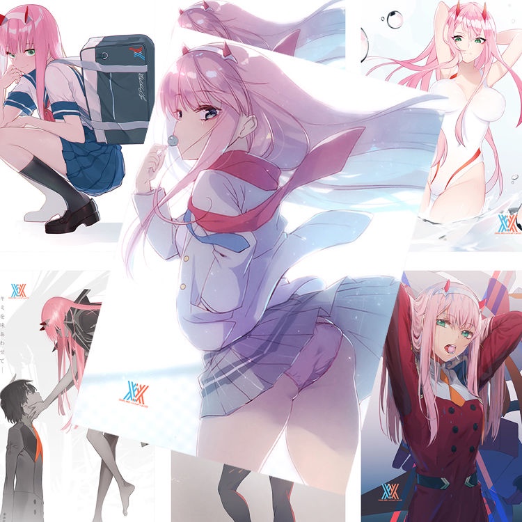 โปสเตอร์วอลเปเปอร์-ลายการ์ตูนอนิเมะ-darling-in-the-franxx-02-hd-29x42-ซม-8-แผ่น