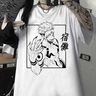 Cute Anime Jujutsu Kaisen Harajuku Summer Short-sleeve Kawaii Women Men T-shirt_03