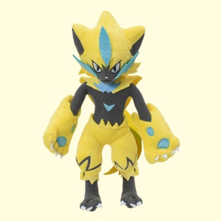 ((พร้อมแท็ก) ตุ๊กตาสัตว์ประหลาดตํานานไฟฟ้า TM Zeraora สีเหลือง ขนาดเล็ก 25 ซม.