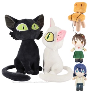 ตุ๊กตานุ่ม รูปการ์ตูนแมว Suzume No Tojimari Daijin Cat and Sadaijin ขนาด 30 ซม. สีดํา