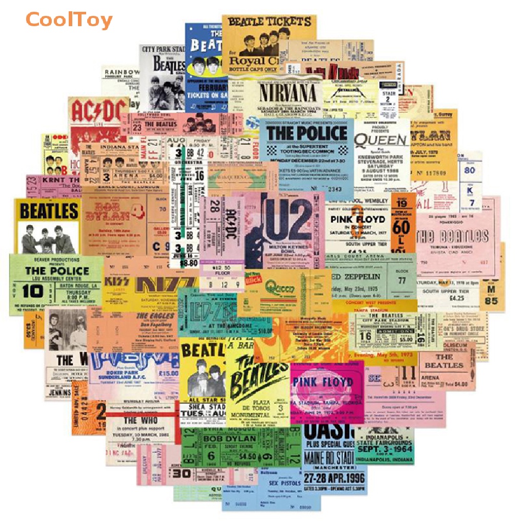 cooltoy-ขายดี-สติกเกอร์-ลายกราฟฟิตี้-ตั๋วเครื่องบิน-วงร็อค-สไตล์เรโทร-55-ชิ้น