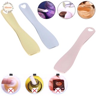 AHOUR Reusable Cosmetic Spoons Mini Curved Scoop Cosmetic Spatula 1pcs Metal Zinc Eye Cream Stick Face Body Makeup Tools Makeup protection Cream Spoon/Multicolor