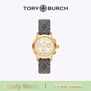 Tory Burch Freebox นาฬิกาข้อมือควอตซ์แฟชั่น สายหนัง กันน้ํา หรูหรา สําหรับสตรี