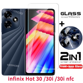 2 in 1 ฟิล์มกระจกนิรภัยกันรอยหน้าจอ และเลนส์กล้อง สําหรับ Infinix Hot 30 30i NFC Flim Infinix Hot 30 30i Hot30 Hot30i NFC 20 20i 2023