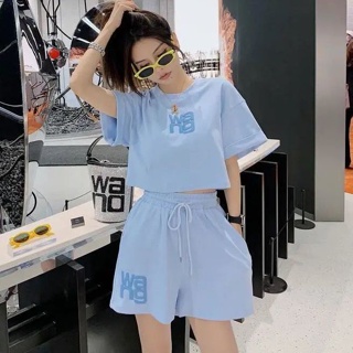Sports and leisure suit womens new Korean version short jacket loose show skinny shorts two-piece set running 2023 new style