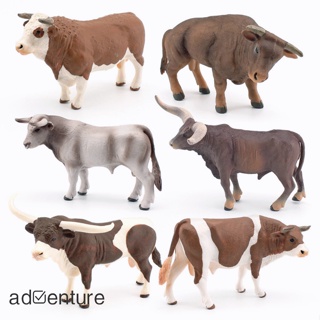 Adven โมเดลฟิกเกอร์ รูปวัว วัวจําลอง ของเล่นเสริมการเรียนรู้ สําหรับเด็ก