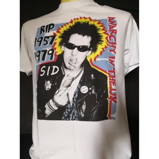 เสื้อวงนำเข้า Rip Sid Vicious Sex Pistols Anarchy in The UK Punk Rock Hardcore Retro Style Vintage T-Shirt