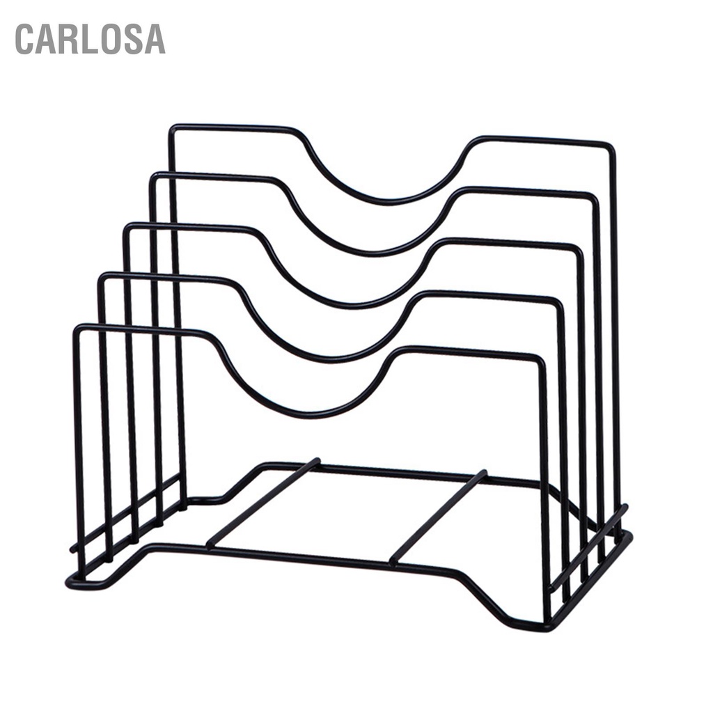 carlosa-ชั้นวางเขียงเหล็ก-4-ช่องที่วางฝาหม้อแบบบูรณาการสำหรับเคาน์เตอร์ครัว