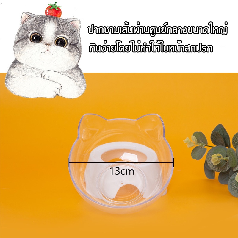 ชามแมว-ชามสัตว์เลี้ยง-ชามอาหารแมว-ชามใส่อาหารแมว-ที่ใส่อาหารสัตว์เลี้ยง-ชามข้าวแมว-pet-bowl-pvc-ชามอาหารแบบเอียง15องศา