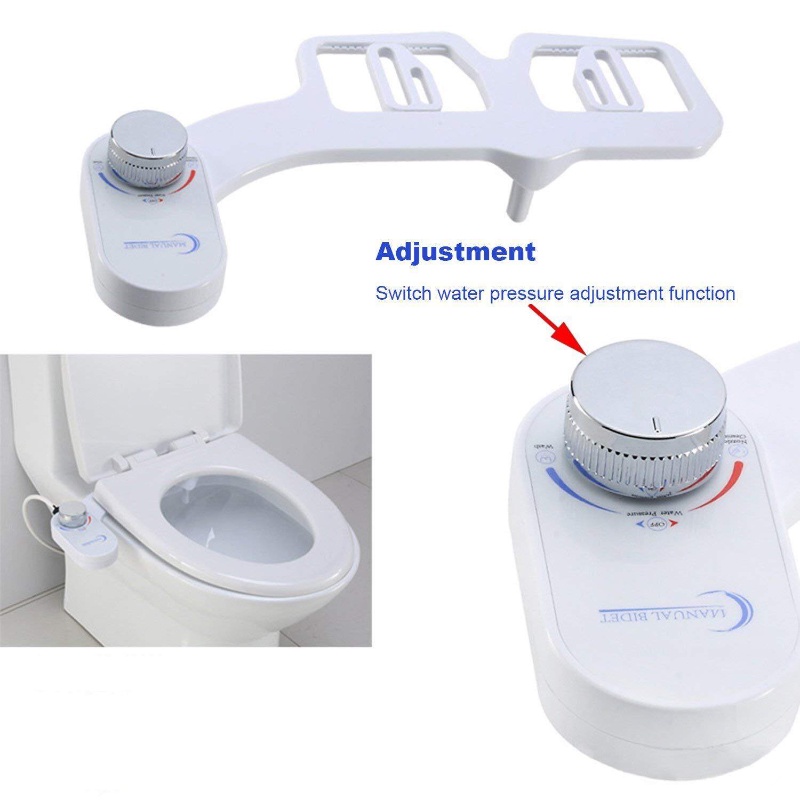 หัวฉีดคู่ล้างก้นล้างช่องคลอด-ที่นั่งห้องน้ำ-bidet-หัวฉีดคู่-sprayer-self-cleaning-nozzleสเปรย์น้ำจืดมุสลิม-ไม่เสียบปลั๊ก