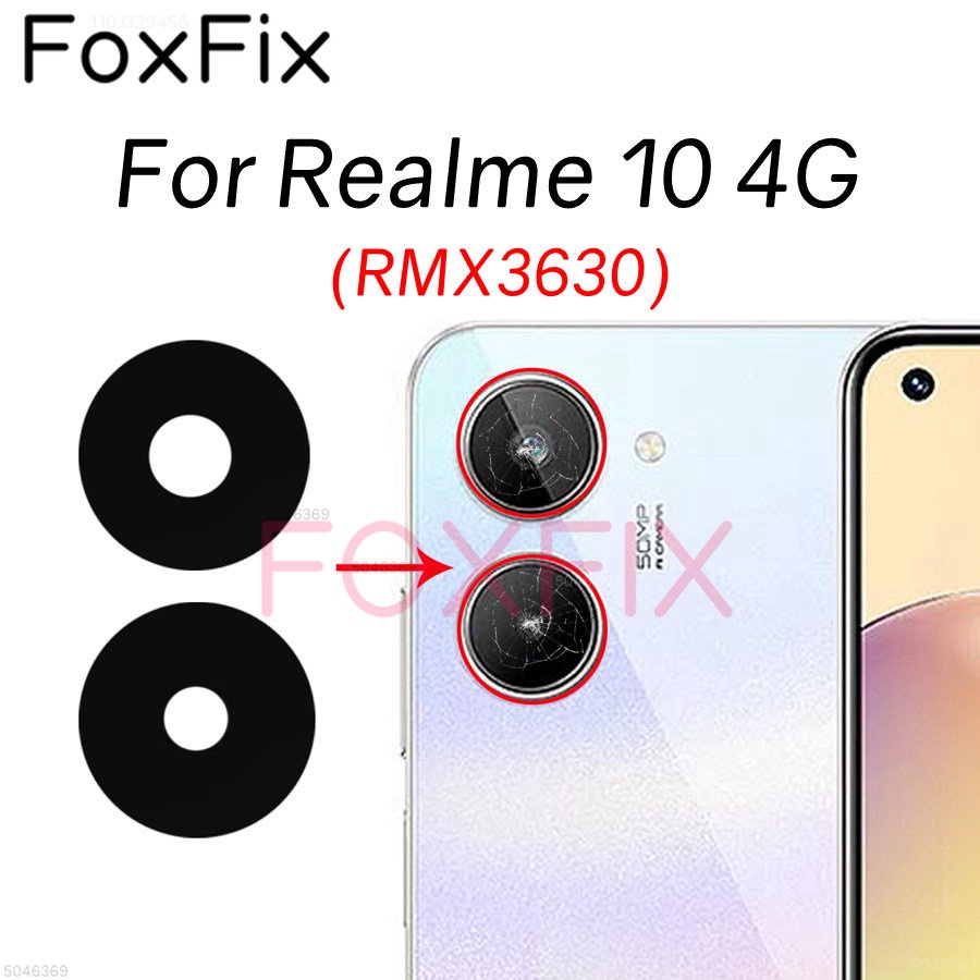 เลนส์กระจกกล้องด้านหลัง แบบเปลี่ยน พร้อมกาว สําหรับ Realme 10 และ 10 ...