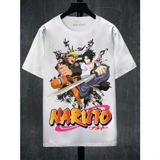 S-5XL Naruto Vs Sasuke เสื้อยืดแขนสั้น