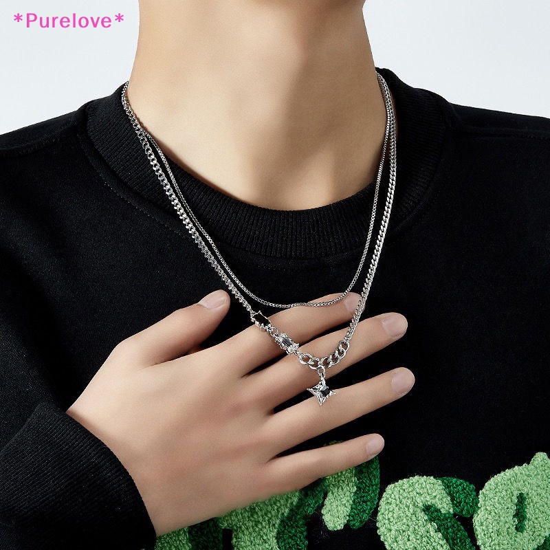 purelove-gt-สร้อยคอโซ่-จี้รูปดาว-สองชั้น-สไตล์วินเทจ-เครื่องประดับแฟชั่น-สําหรับผู้ชาย-ผู้หญิง-y2k