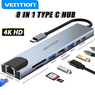 Vention ฮับ USB C 8 In 1 Type C เป็น USB 2.0 USB 3.0 แจ็คเสียง 3.5 มม. พร้อมการ์ดรีดเดอร์ SD TF อะแดปเตอร์แยกหลายช่อง สําหรับแล็ปท็อป พีซี