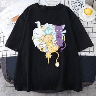 Card captor sakura น่ารัก เสื้อยืดแขนสั้นลายการ์ตูน อนิเมะ Unisex เสื้อผ้า