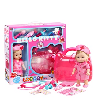 ของแท้ เฮลโลคิตตี้ หมอ พยาบาล ชุดฉีดน้ํา เด็กหญิง ตุ๊กตาเด็กเล่น บ้านของเล่น U5MI