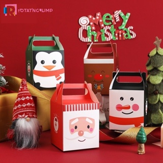 กล่องกระดาษใส่ขนม ลายการ์ตูนซานตาคลอส สโนว์แมน กวางเอลก์ สร้างสรรค์ สําหรับใส่ของขวัญ ปาร์ตี้คริสต์มาส