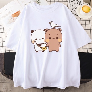 Panda Bear Bubu Dudu Cartoon T-shirts   Kawaii Tops Summer Short Sleeve Ullzang Tees Women Tees