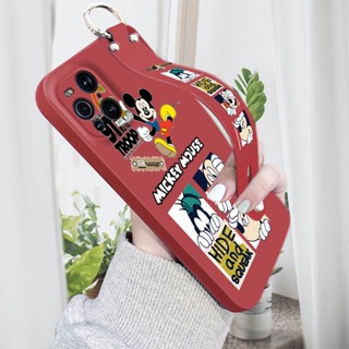 เคส OPPO Find X2 X3 Pro 5G F11 เคสโทรศัพท์มือถือ ซิลิโคน กันกระแทก กันรอยเลนส์กล้อง ลาย Happy Mickey Wonderful House พร้อมสายคล้องข้อมือ
