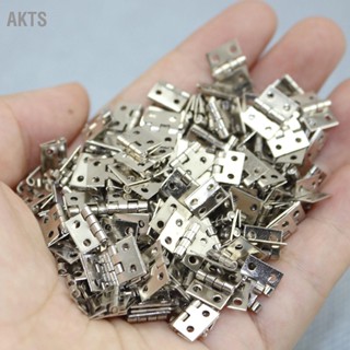 AKTS 20 ชิ้นมินิบานพับทองเหลือง 1/4 นิ้ว 4 รูพับบานพับขนาดเล็กพร้อมสกรูสำหรับตู้บ้านตุ๊กตา