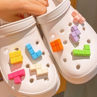 CROCS ชุดจี้การ์ตูน Tetris Jibits 3 มิติ อุปกรณ์เสริม สําหรับตกแต่งรองเท้าเด็ก