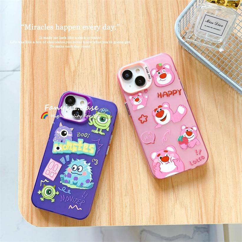 เคสโทรศัพท์มือถือแบบนิ่ม-กันกระแทก-กันรอยเลนส์กล้อง-ลายการ์ตูนมอนสเตอร์-หมีน่ารัก-สร้างสรรค์-แฟชั่น-สําหรับ-iphone-xr-14-11-13-12-pro-max