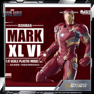 [Spot new product] spot Marvel genuine Royal Model 1/9 iron man MK46 luxury assembled model glowing UMNU