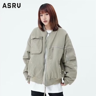 ASRV เสื้อแจ็คเก็ต เสื้อแจ็คเก็ตคอปกแขนยาวมีซิปสไตล์ใหม่เทรนด์สีทึบที่เข้าคู่กันทั้งหมดสำหรับผู้ชายและผู้หญิง
