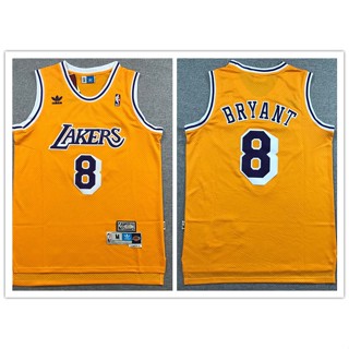 เสื้อกีฬาบาสเก็ตบอล ลายทีม nba Los Angeles Lakers No.8 Kobe Bryant สีเหลือง 963037