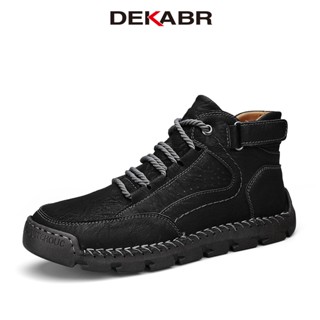 Dekabr รองเท้าบูทหนัง หุ้มข้อ แฮนด์เมด อบอุ่น ใส่สบาย ขนาดใหญ่ 38-48 สําหรับผู้ชาย