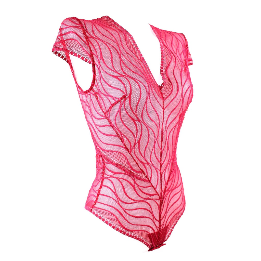 annebra-บอดี้สูท-ผ้าลูกไม้ซีทรู-ไร้โครง-ไม่เสริมฟองน้ำ-see-through-lace-bodysuit-รุ่น-ad5-066-ชมพูเข้ม-ดำ
