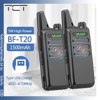 2PCS BF-T20 5W แบบพกพา Mini Walkie Talkie VOX ชาร์จ USB สำหรับ BF-C9 BF-888S KD-C1 วิทยุสองทางโรงแรมการล่าสัตว์