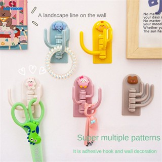 Multi Choice Strong Wall Hooks Sticky Hook บ้านการ์ตูน Punch-free Hook สามสาขาน่ารักในครัวเรือน Multi-fuction Hook cynthia cynthia