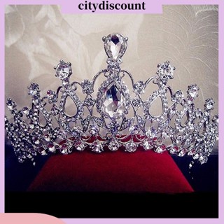 &lt;citydiscount&gt; มงกุฎคาดศีรษะ ประดับพลอยเทียม แวววาว สไตล์บาร็อค เครื่องประดับ สําหรับผู้หญิง เจ้าสาว งานแต่งงาน งานพรอม