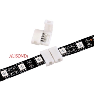 Alisond1 แถบไฟเชื่อมต่อ ราคาถูก ปุ่มกด ไร้บัดกรี สําหรับสายไฟต่อขยาย SMD 5050 RGB LED