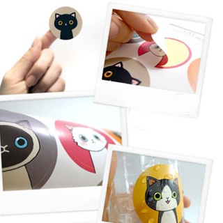 90PCS Cute Cat Rabbit Waterproof Seal Round Decorative Stickers Clearance sale