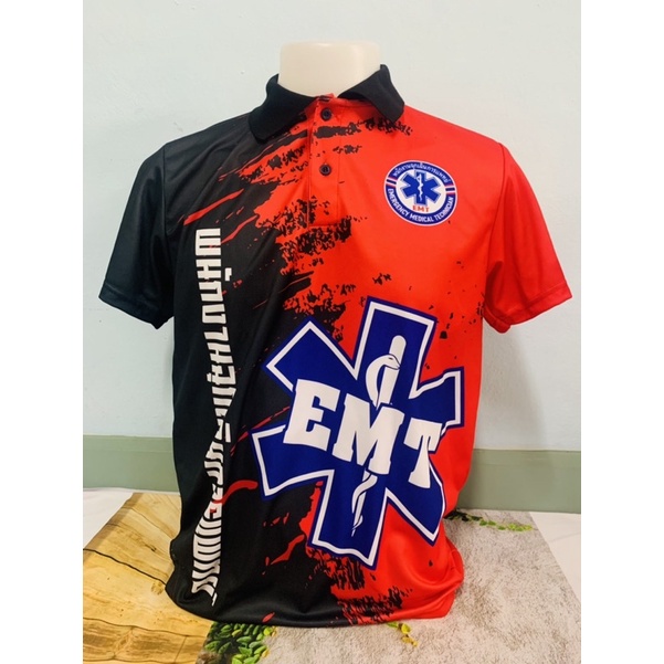 เสื้อโปโลพิมพ์ลายกู้ชีพ-emt