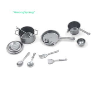 Amongspring&gt; ชุดจานชาม ขนาดเล็ก สเกล 1:12 อุปกรณ์เสริม สําหรับตกแต่งบ้านตุ๊กตา ห้องครัว ห้องนั่งเล่น 10-15 ชิ้น ต่อล็อต
