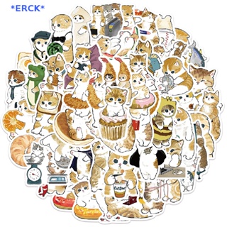 Erck&gt; ใหม่ สติกเกอร์ ลายการ์ตูนแมวน่ารัก สําหรับตกแต่งสมุดภาพ แล็ปท็อป กระเป๋าเดินทาง โทรศัพท์ 64 ชิ้น