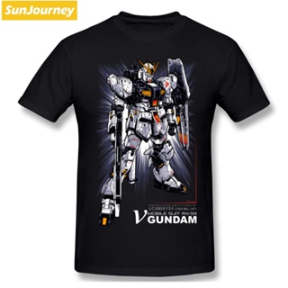 Nu Gundam Camiseta Masculina Cotton Crewneck Short Sleeve Clothes For Men_01