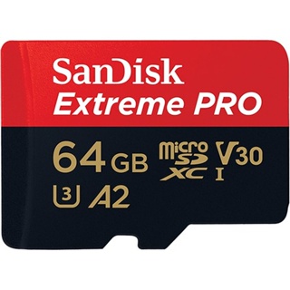 SanDisk 64 Extreme Pro MicroSD Memory (ไมโครเอสดีการ์ด) รองรับภาพ 4K ประกัน Lifetime โดย Synnex