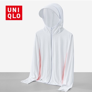 Uniqlo เสื้อแจ็กเก็ต ป้องกันแสงแดด UPF50 + ป้องกันรังสียูวี มีซิป YKK อเนกประสงค์ เหมาะกับการพกพา ตั้งแคมป์ เดินป่า ฟิตเนส กลางแจ้ง