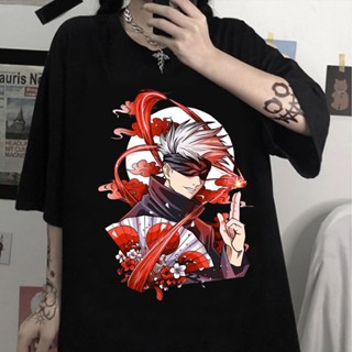 แนวโน้ม สะดวกสบาย ✙▨เสื้อยืดแขนสั้นลําลอง พิมพ์ลาย Gojo Satoru Jujutsu Kaisen สําหรับผู้ชาย และผู้หญิงเสื้อยืดคอตตอนเนื้