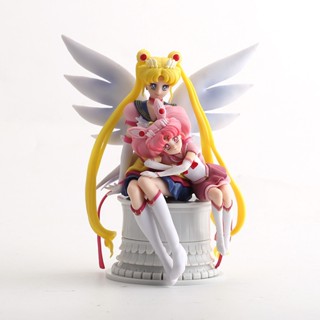 โมเดลฟิกเกอร์ Pvc อนิเมะเซเลอร์มูน Tsukino Usagi Chibiusa ของเล่นสะสม สําหรับเด็ก